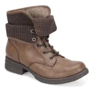 BOC Born Concept Saturn II Double Layer Fold Over Lace Up Brown Combat Boots